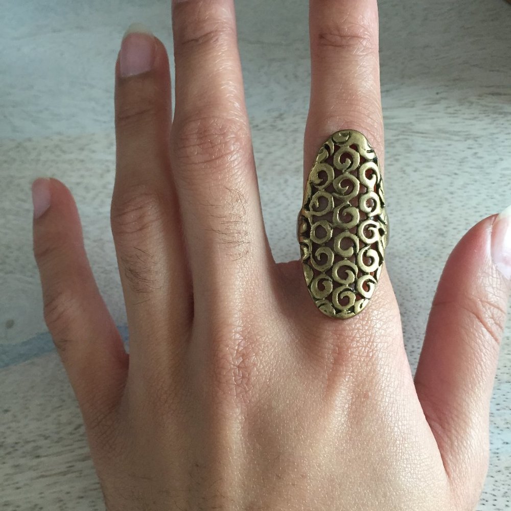 Swirly Gold Tone Ring
